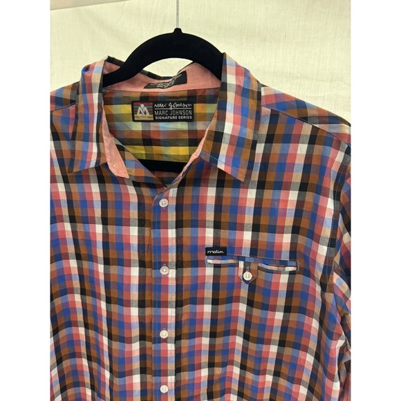 Matix Marc Johnson Signature Series Mens Size Medium Plaid Long Sleeve‎ Shirt - Picture 2 of 11